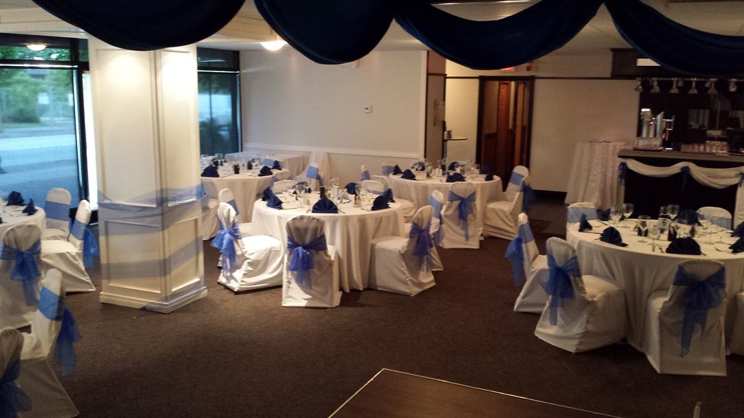 North Vancouver function room at the Eagles Club decorated for a private event